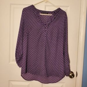 Purple patterned blouse